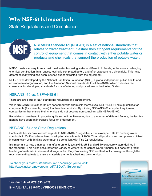 Guide To Why NSF/ANSI Standard 61 Is Important